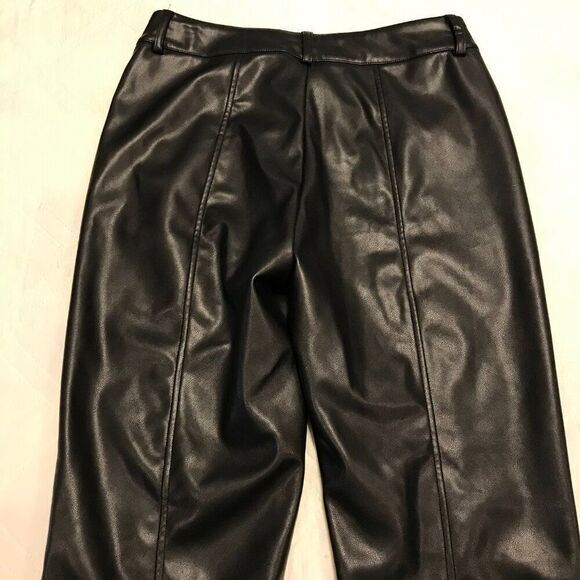 Viligo Flare Leg Black Faux Leather pants size M - Picture 4 of 4
